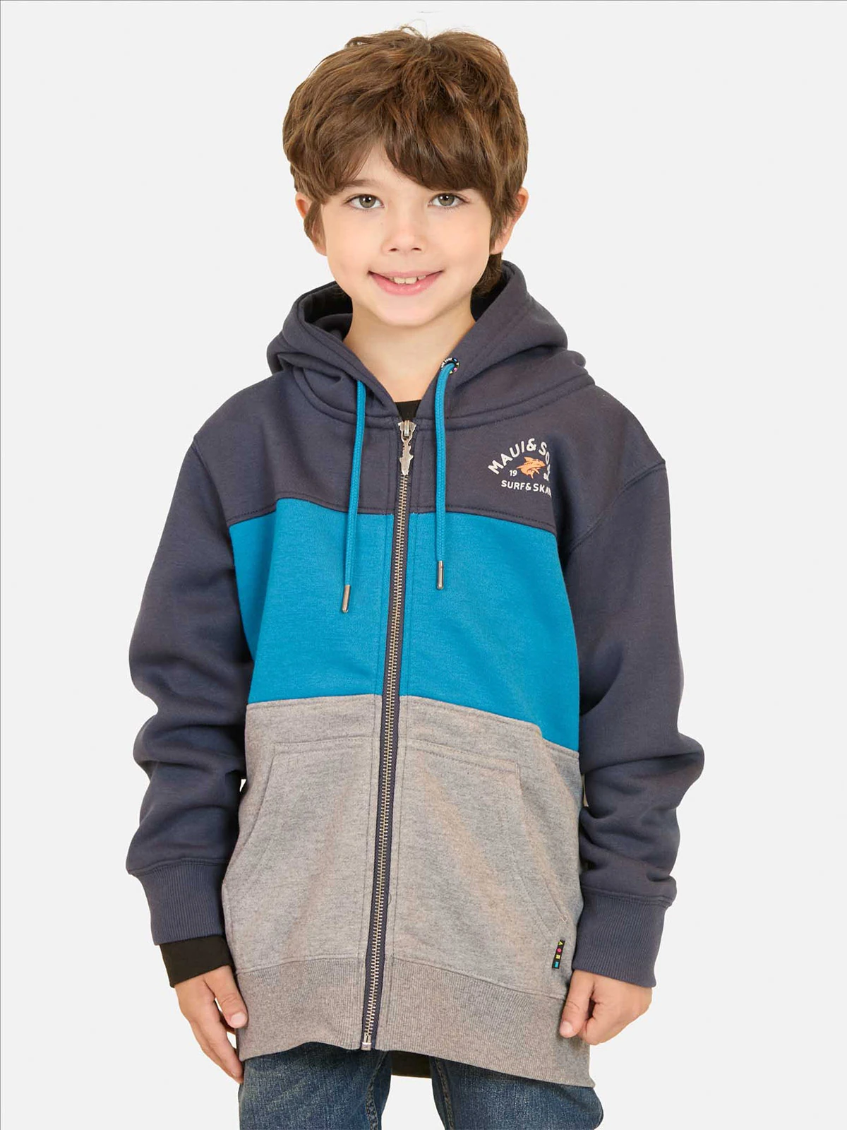 POLERA ALGODÓN NIÑO MAUI AND SONS FULL ZIPPER - 1