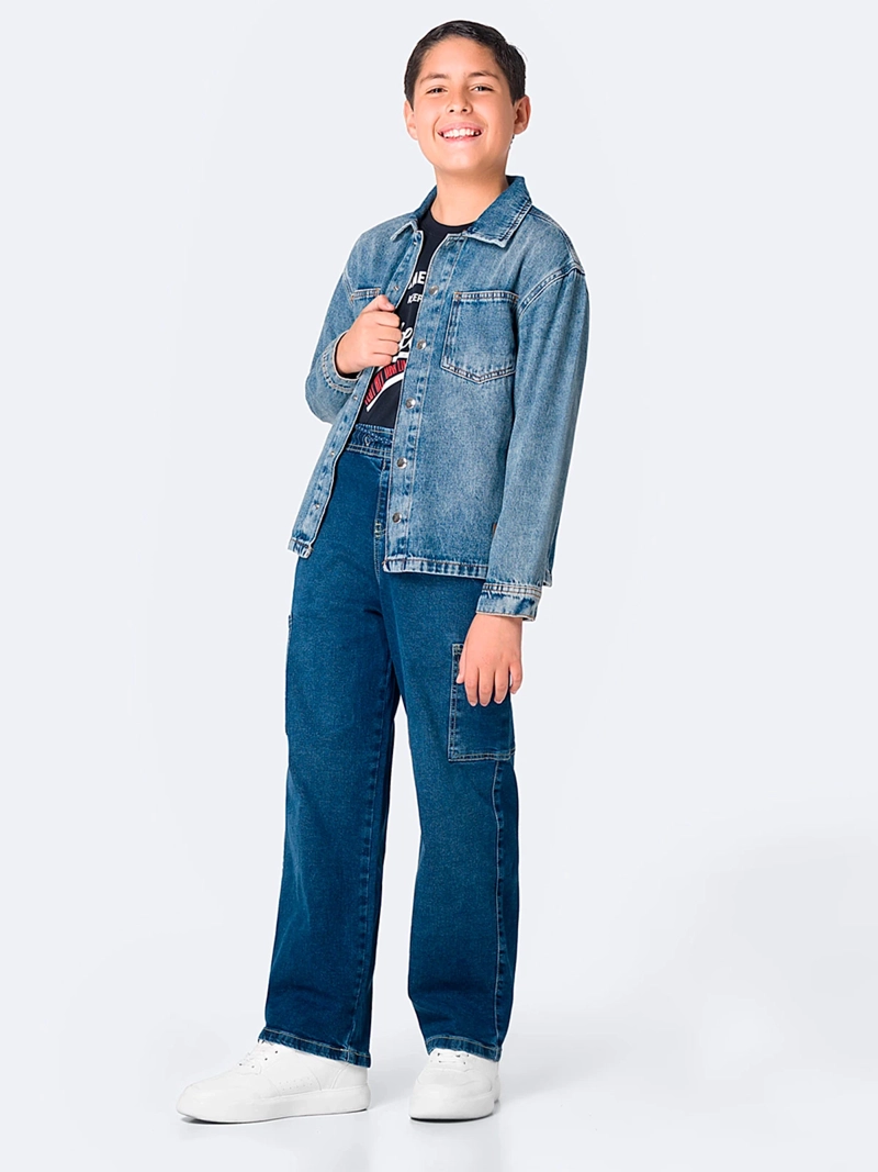 CAMISACO MANGA LARGA NIÑO PIONIER DENIM LUCAHS - 1