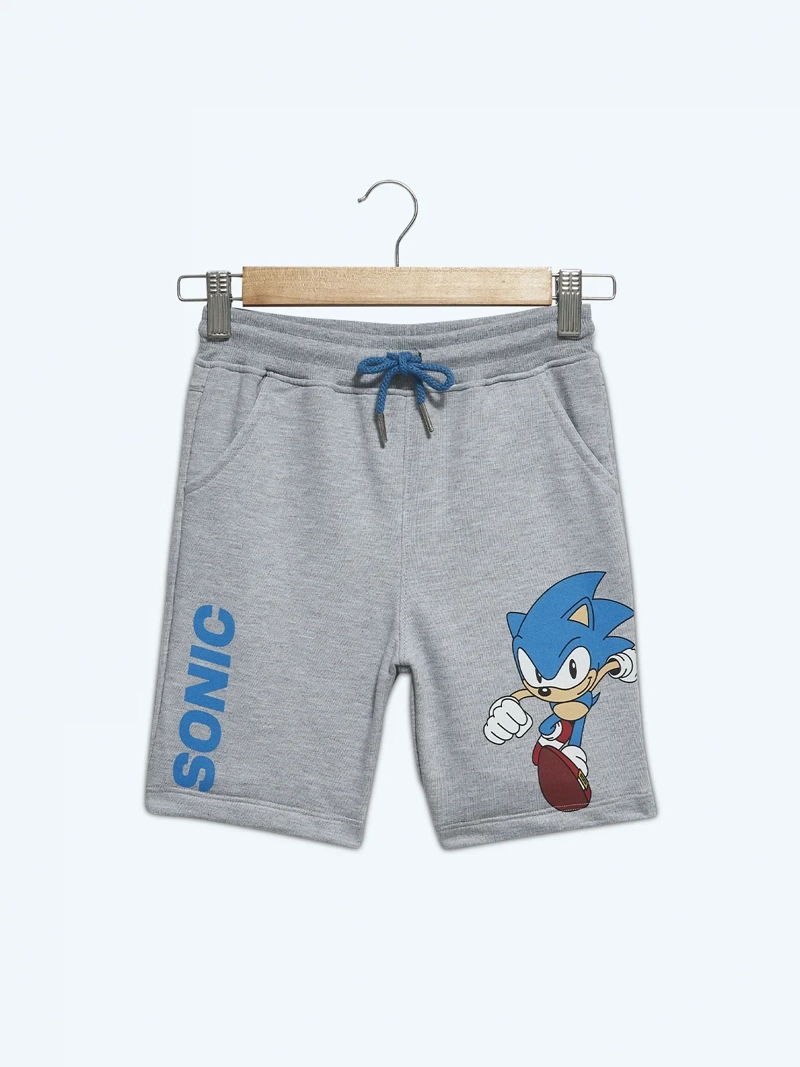 SHORT ALGODÓN NIÑO SONIC GRIS - 1