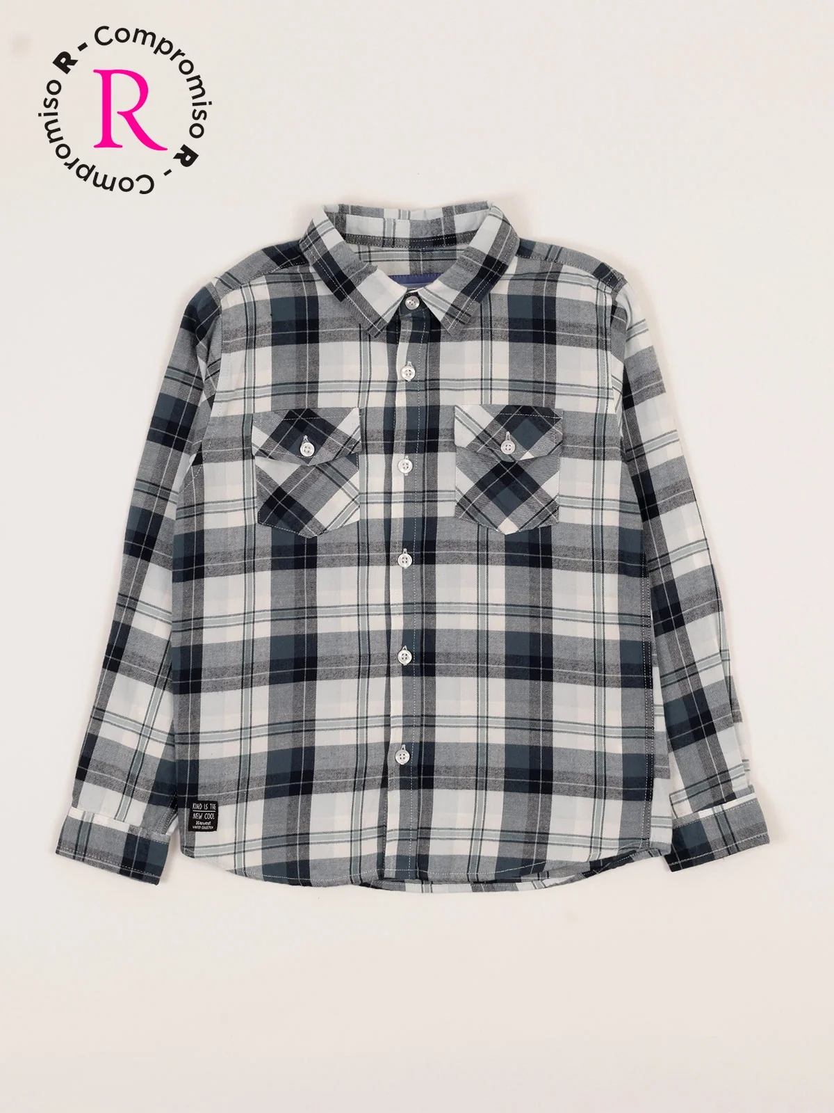 CAMISA MANGA LARGA ESCOCESA ALGODÓN NIÑO HARVEST - 1