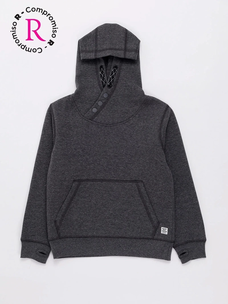 POLERA CON CAPUCHA FRANELA NIÑO HARVEST - 1