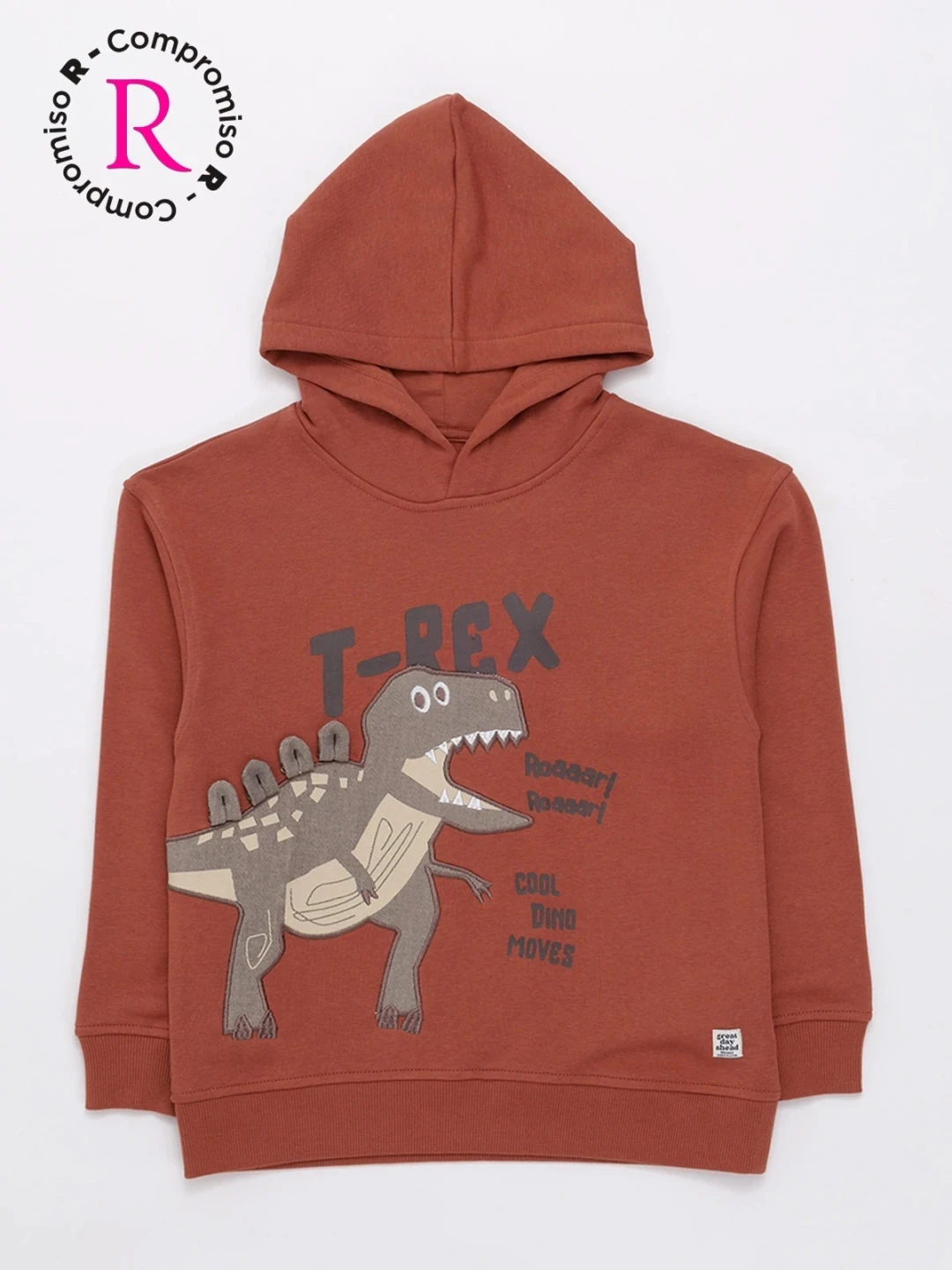 POLERA WEST DINO CON CAPUCHA FRANELA NIÑO HARVEST - 1