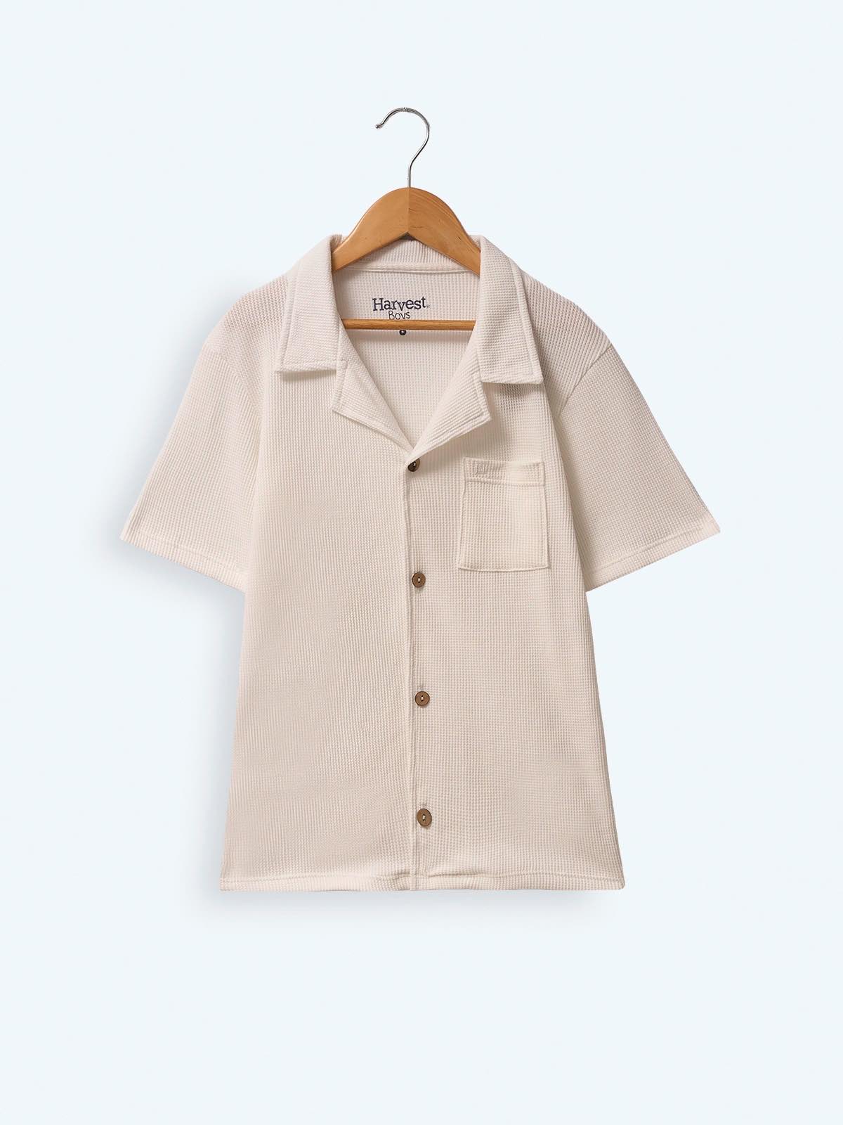 CAMISA MANGA CORTA WAFFLE ALGODÓN NIÑO HARVEST - 1