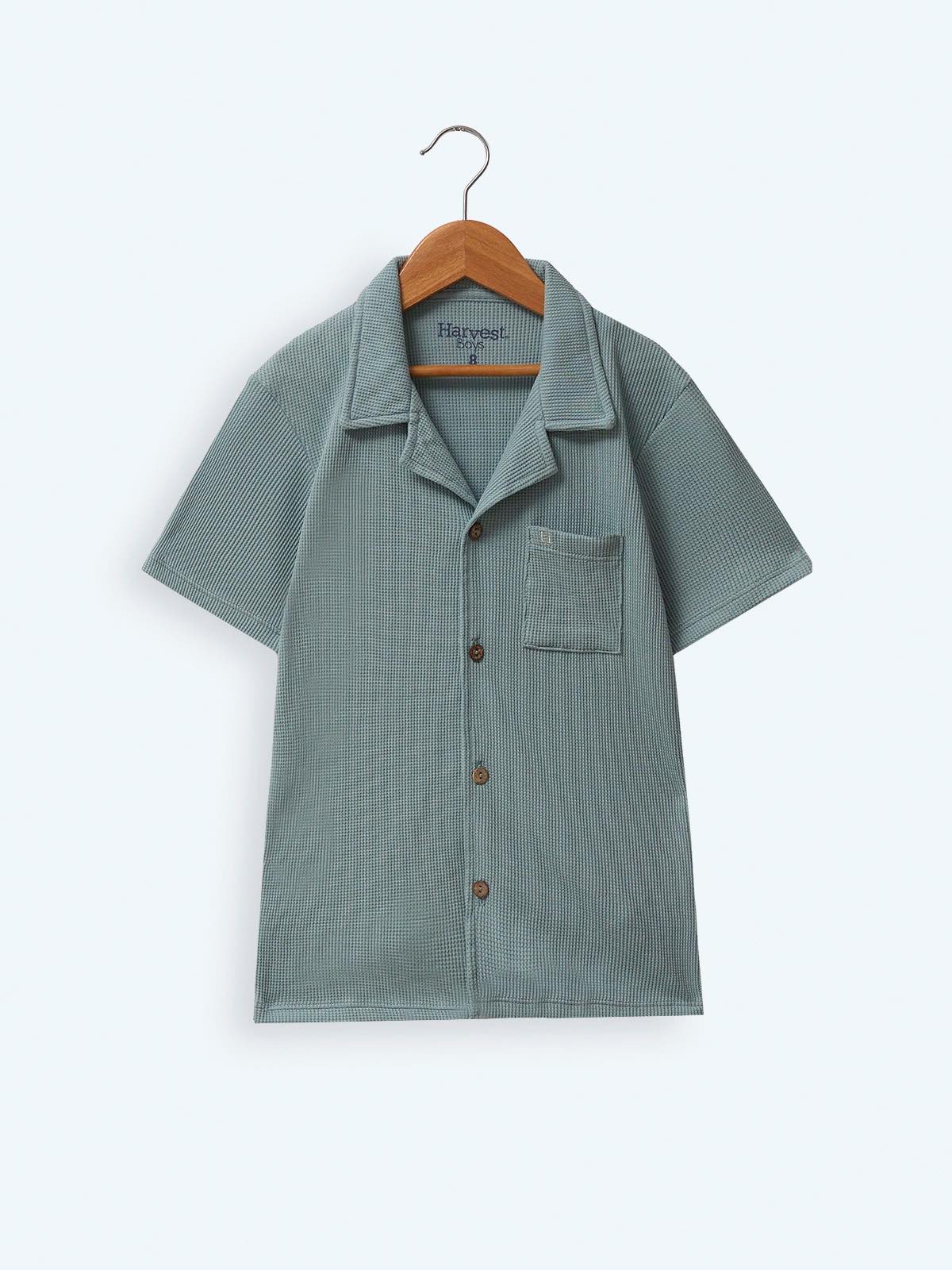 CAMISA MANGA CORTA WAFFLE ALGODÓN NIÑO HARVEST - 1