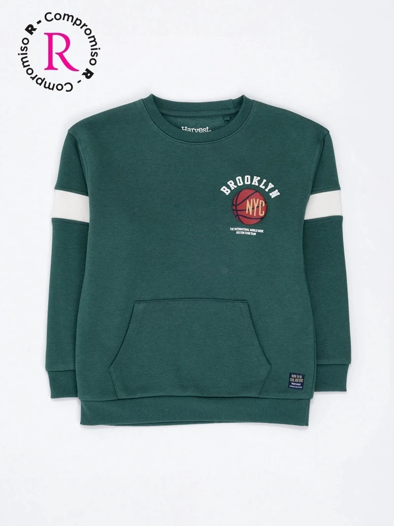 POLERA CON CANGURO CORTE NIÑO HARVEST - 3
