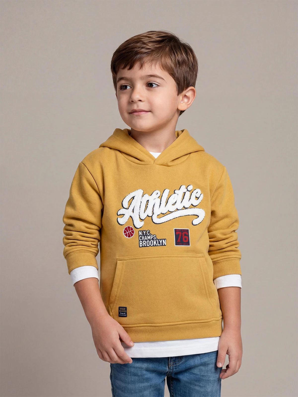 POLERA CON CAPUCHA Y CANGURO MICHIGAN NIÑO HARVEST - 1