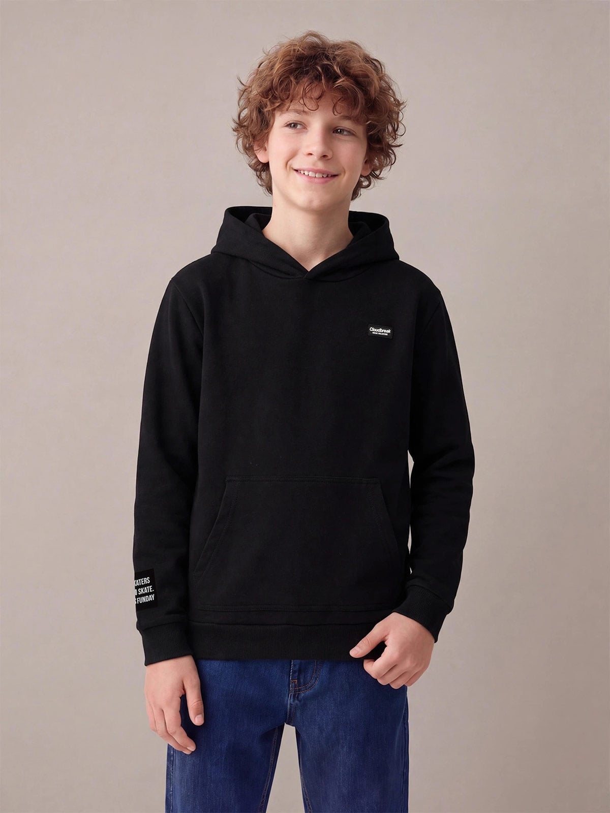 POLERA ALGODÓN NIÑO CLOUDBREAK CAPUCHA - 1