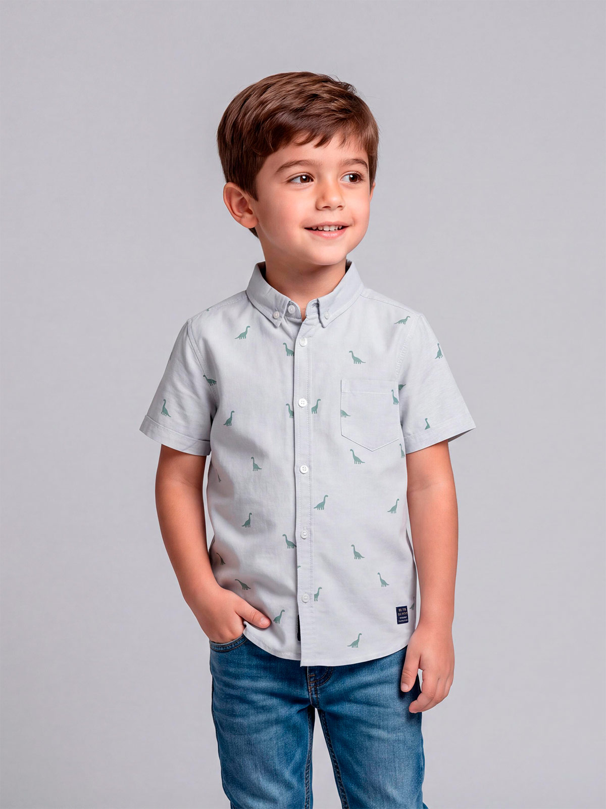 CAMISA MANGA CORTA ALGODÓN NIÑO HARVEST - 1