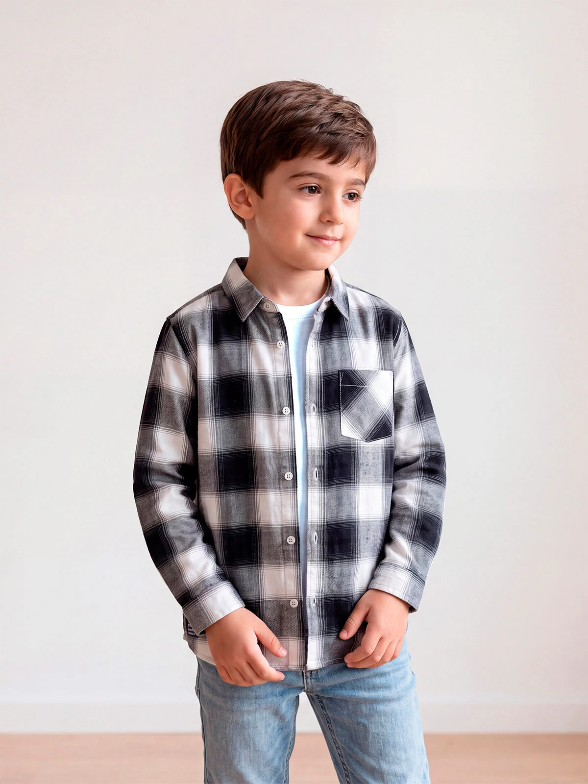 CAMISA MANGA LARGA ALGODÓN NIÑO HARVEST ESCOCESA - 1
