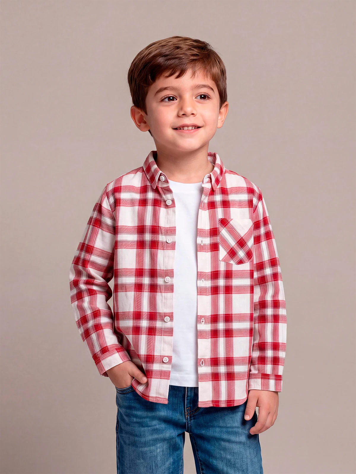 CAMISA MANGA LARGA ALGODÓN NIÑO HARVEST ESCOCESA - 1