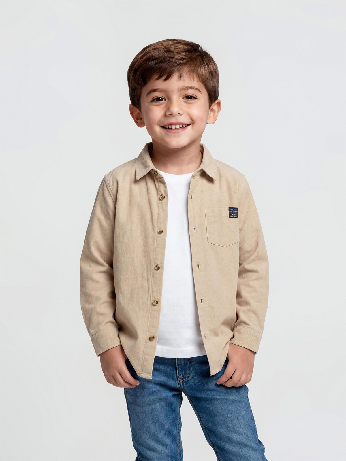 CAMISA MANGA LARGA ALGODÓN NIÑO HARVEST - 1