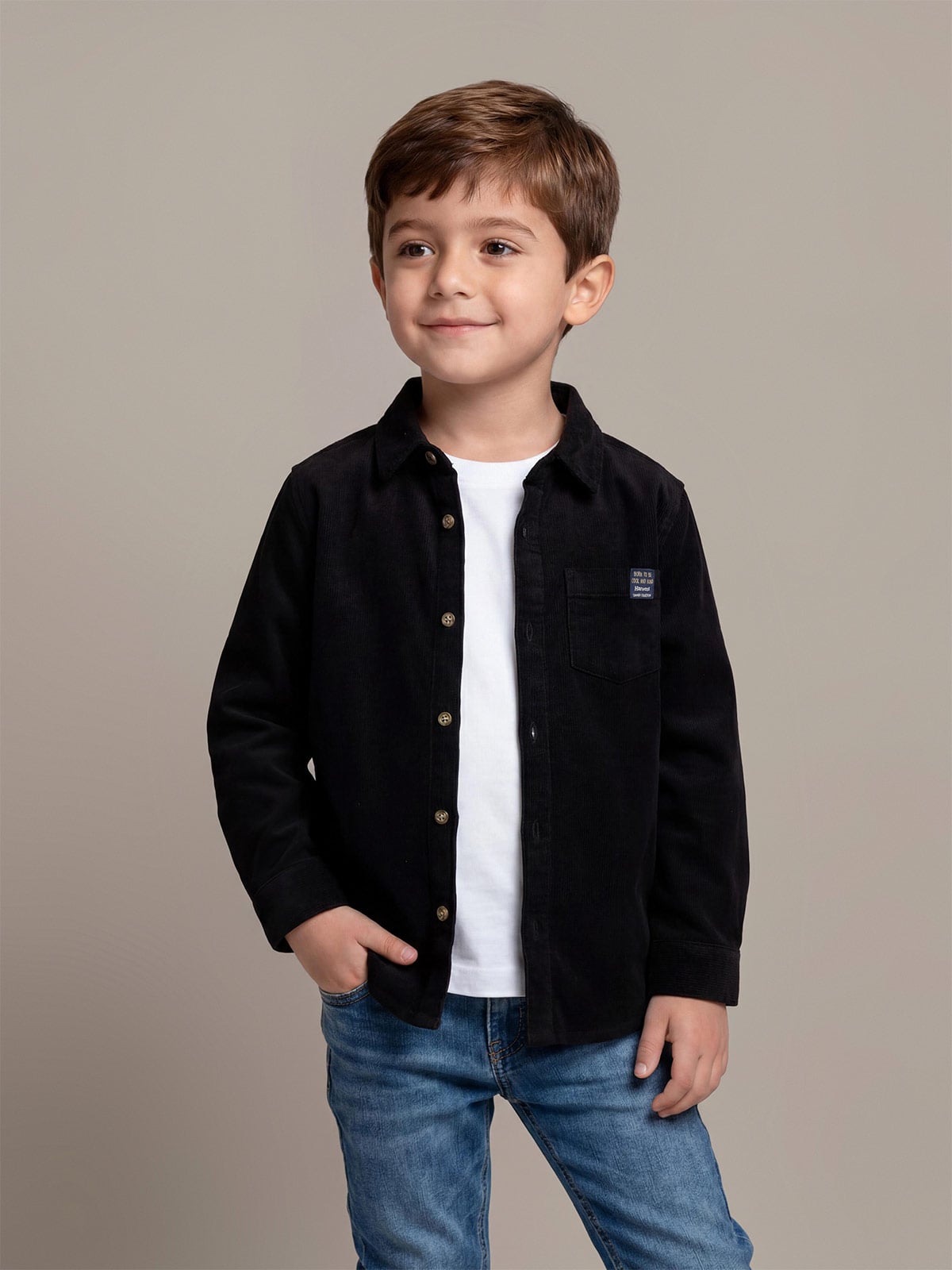 CAMISA MANGA LARGA ALGODÓN NIÑO HARVEST - 1