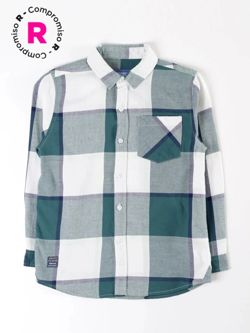 CAMISA MANGA LARGA ALGODÓN NIÑO HARVEST ESCOCESA - 1