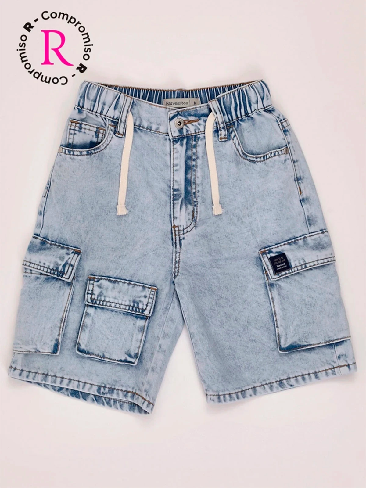 SHORT ALGODÓN CARGO NIÑO HARVEST DENIM - 3