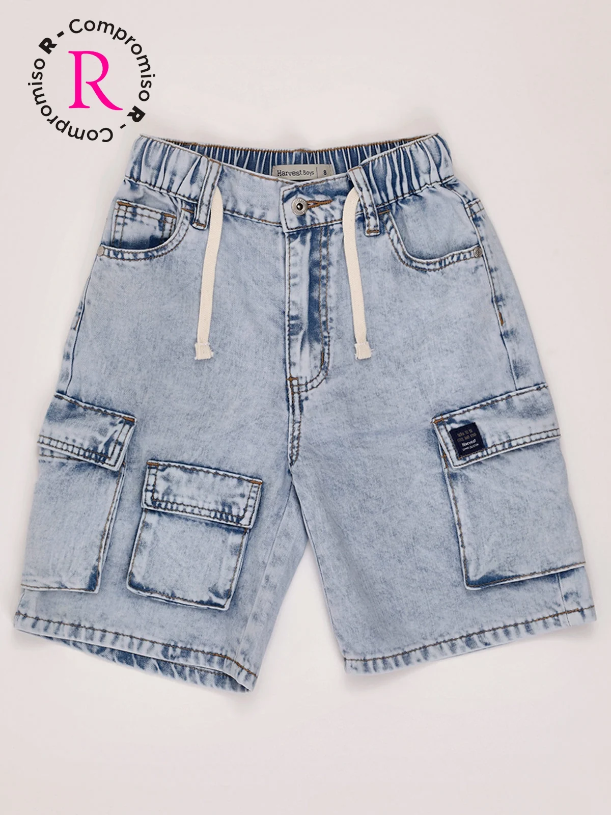 SHORT ALGODÓN CARGO NIÑO HARVEST DENIM - 1