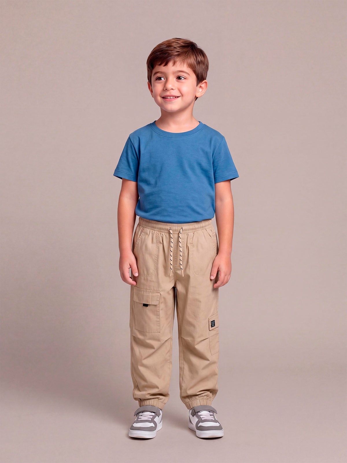 PANTALÓN ALGODÓN CARGO NIÑO HARVEST BOLSILLO - 1