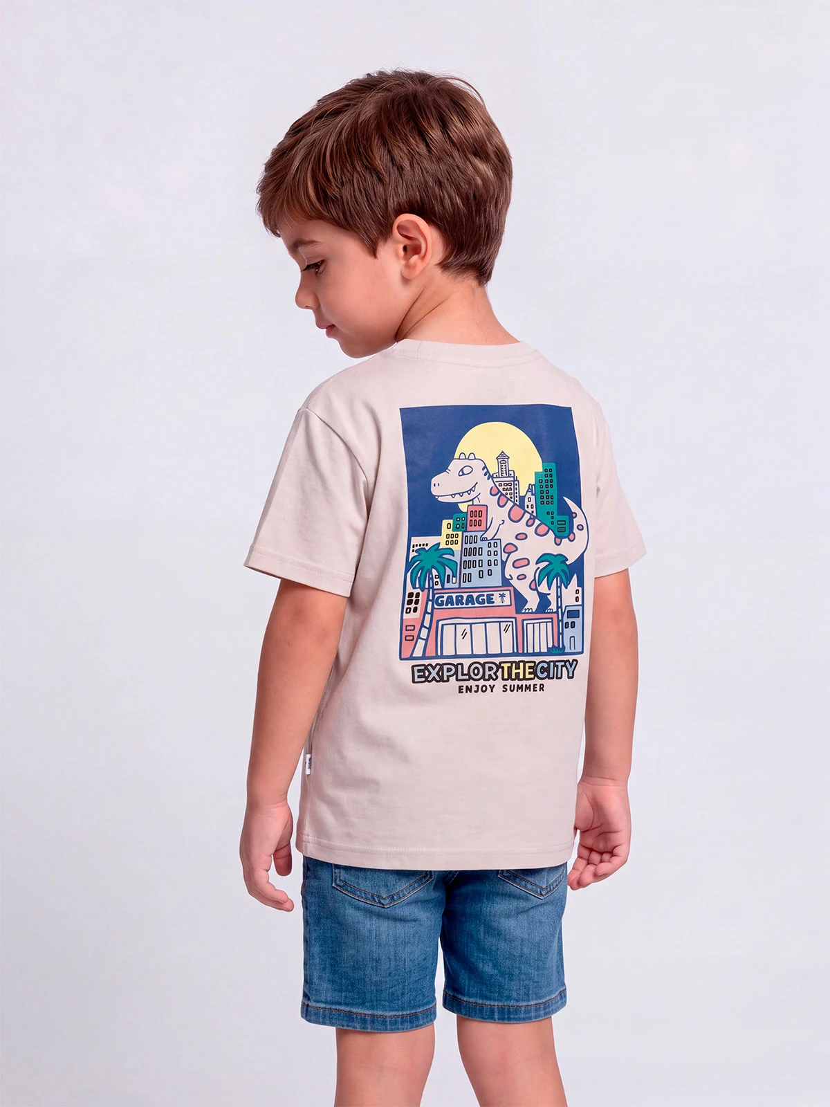 POLO MANGA CORTA ALGODÓN NIÑO HARVEST ESTAMPADO PECHO Y ESPALDA - 2