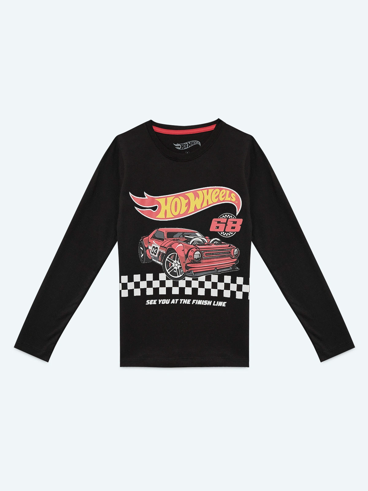 POLO MANGA LARGA ALGODÓN NIÑO HOT WHEELS NEGRO BÁSICO - 1