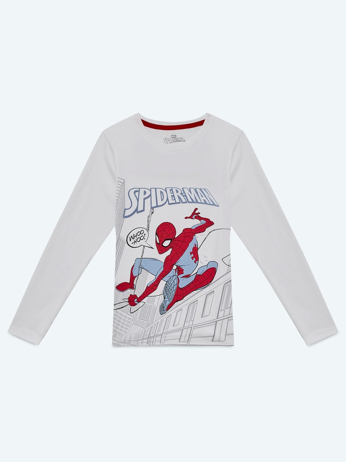 POLO MANGA LARGA ALGODÓN SPIDERMAN BLANCO BÁSICO - 1