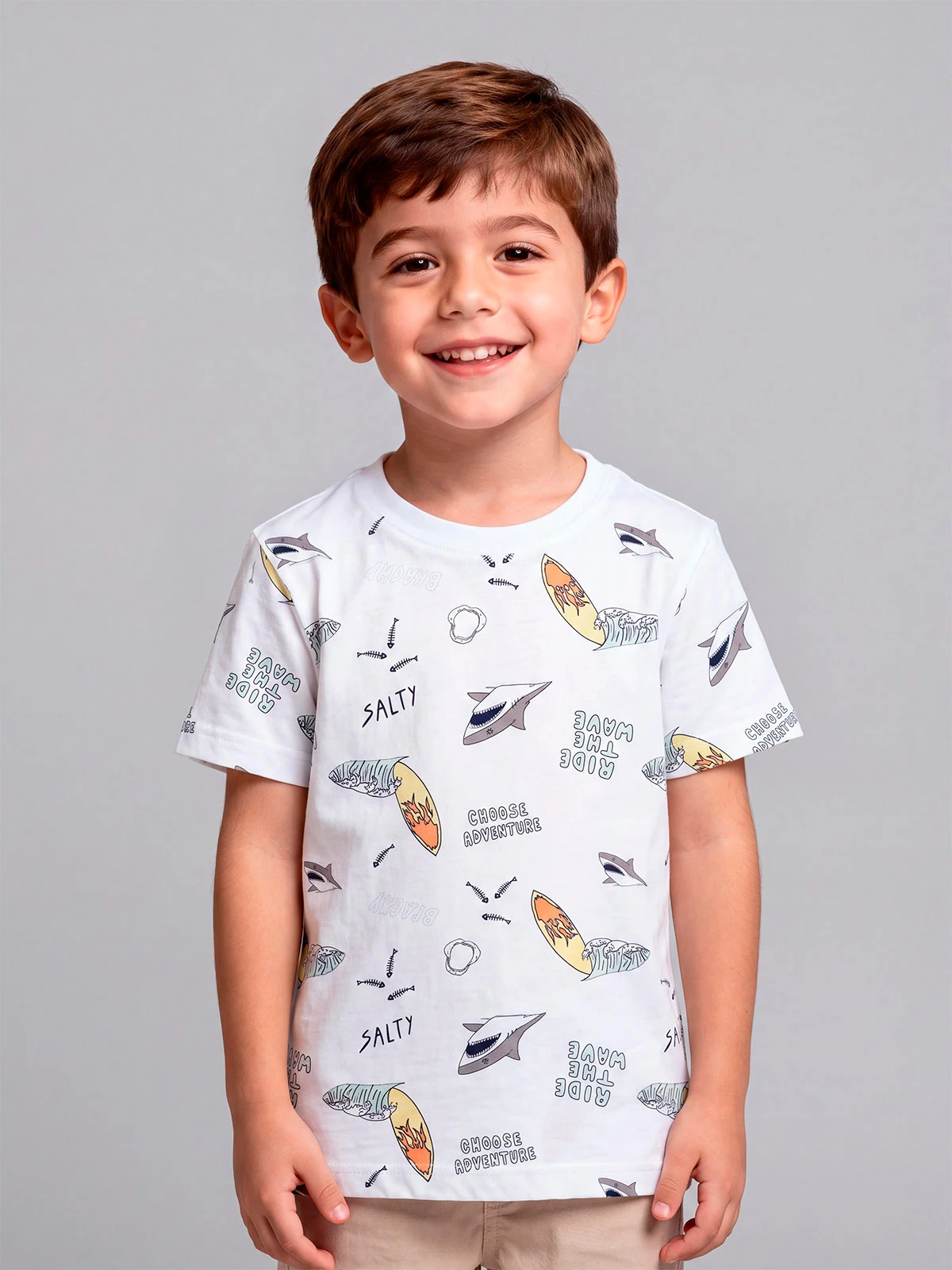 POLO MANGA CORTA ALGODÓN NIÑO HARVEST FULL PRINT - 1