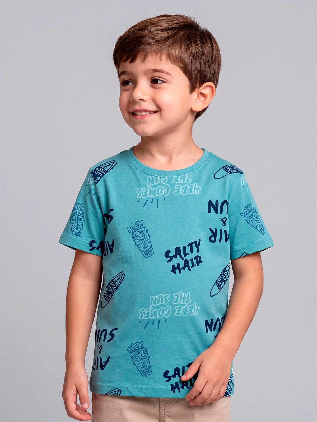 POLO MANGA CORTA ALGODÓN NIÑO HARVEST FULL PRINT - 1