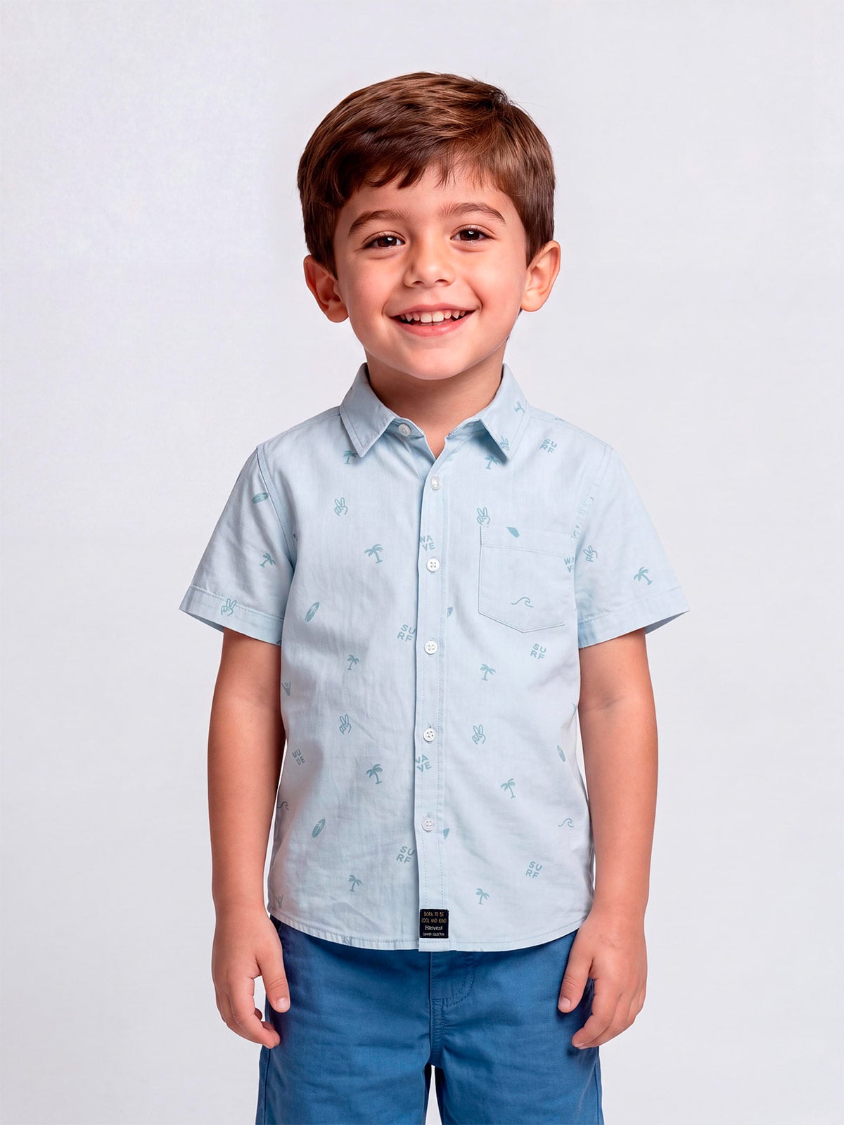 CAMISA MANGA CORTA ALGODÓN NIÑO HARVEST MINI PRINIT - 1