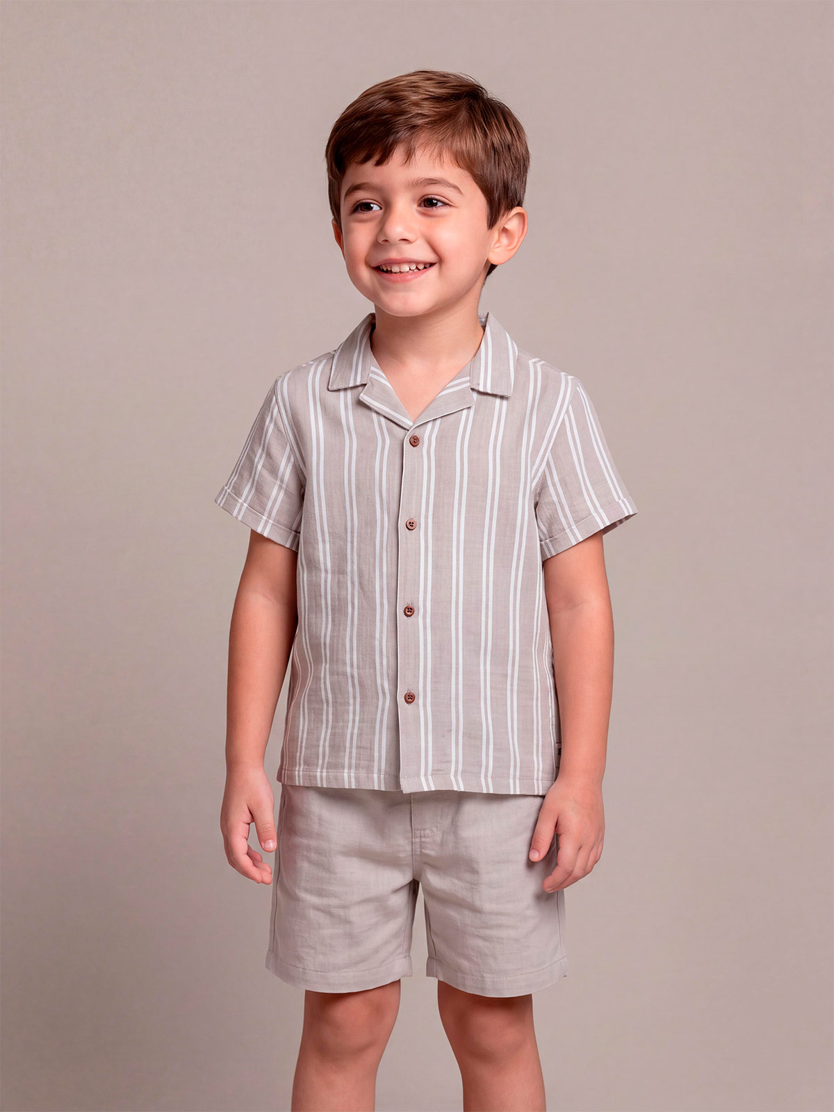 CAMISA MANGA CORTA ALGODÓN NIÑO HARVEST BAMBU - 1