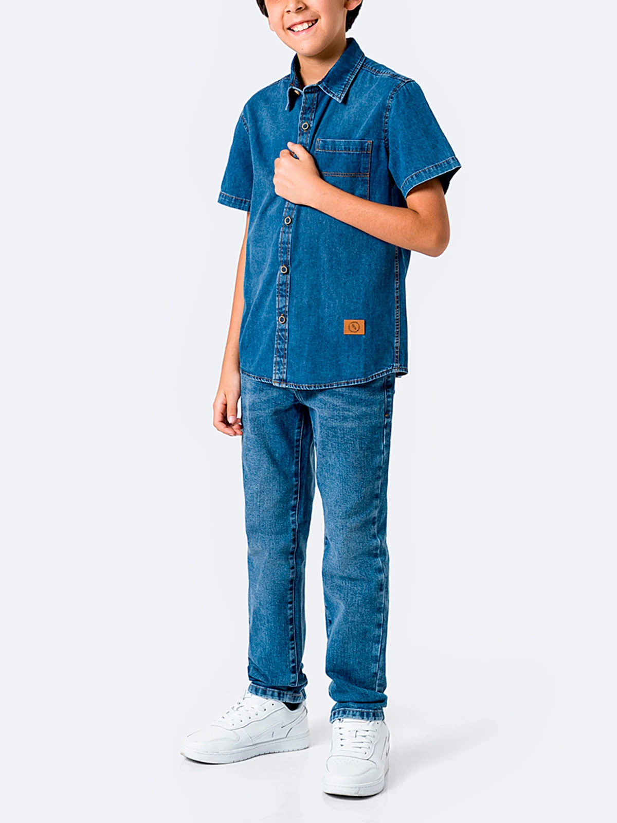 CAMISA MANGA CORTA NIÑO PIONIER JEAN LIGHT AKEEM - 1