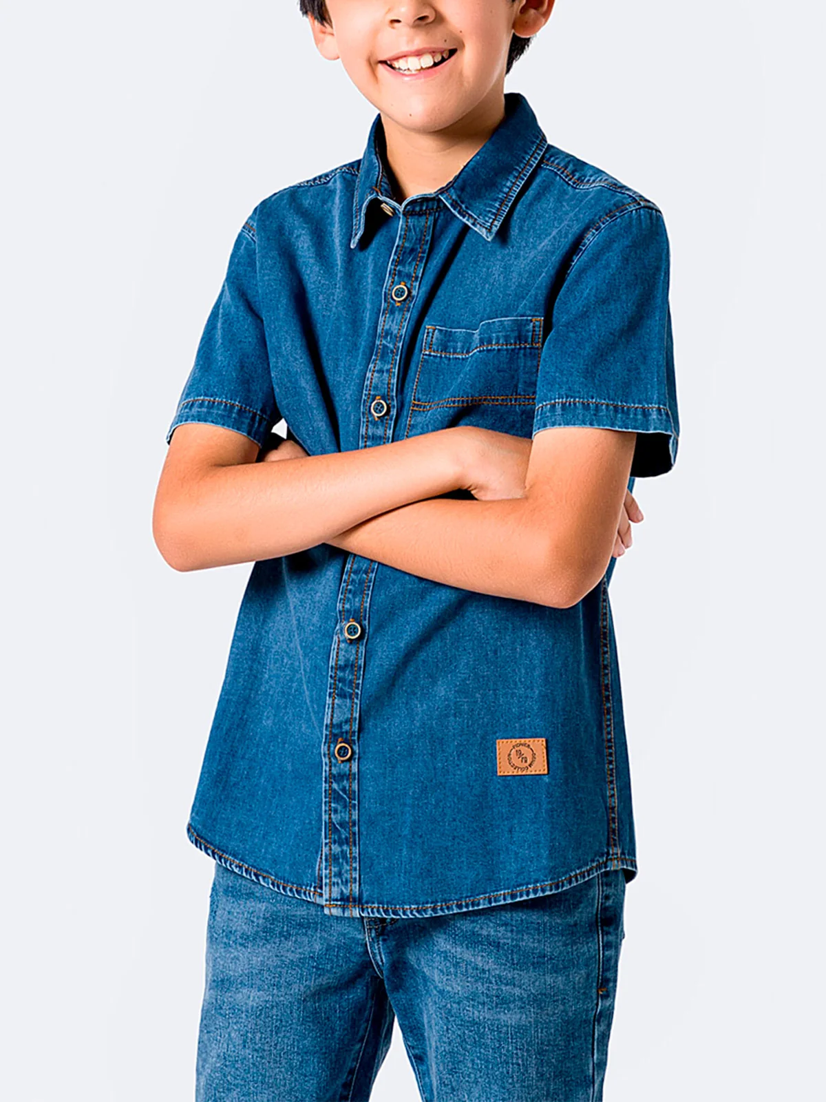 CAMISA MANGA CORTA NIÑO PIONIER JEAN LIGHT AKEEM - 2