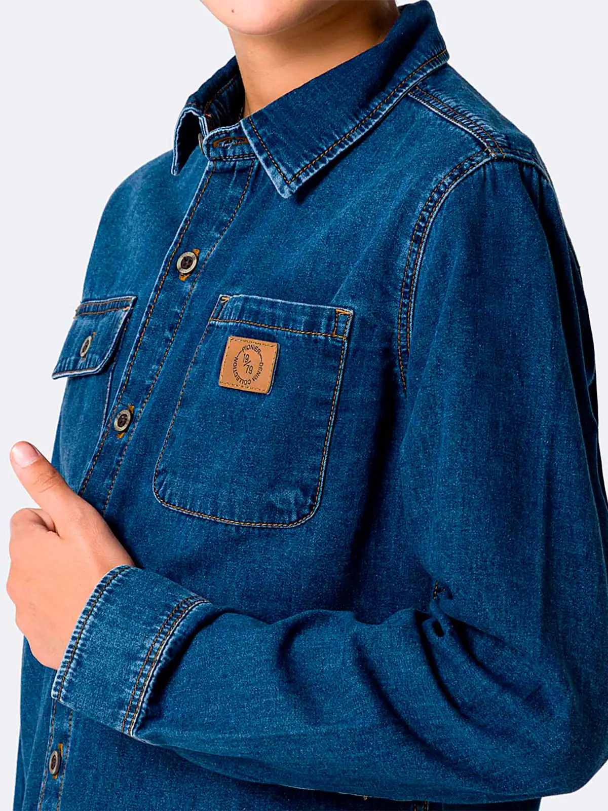 CAMISA MANGA LARGA NIÑO PIONIER JEAN LIGHT FELLIPEH - 3