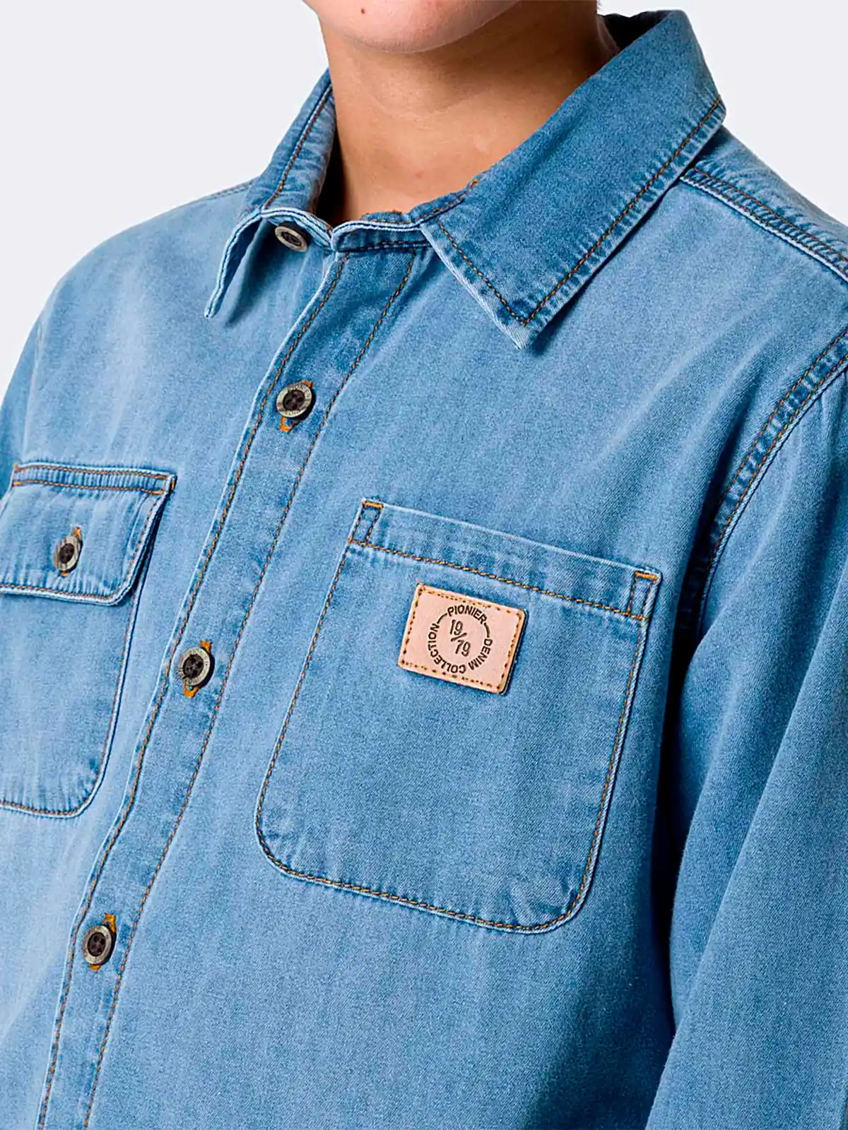 CAMISA MANGA LARGA NIÑO PIONIER JEAN LIGHT FELLIPEH - 3