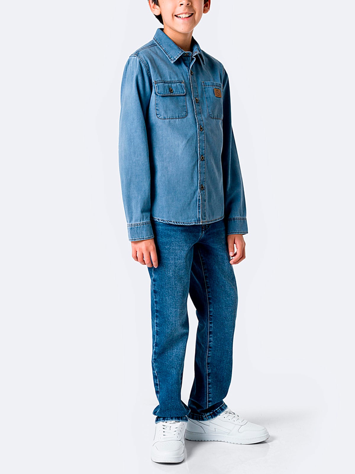 CAMISA MANGA LARGA NIÑO PIONIER JEAN LIGHT FELLIPEH - 1