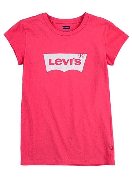POLO MANGA CORTA ALGODÓN NIÑA LEVI'S ROSADO LOGO BATWING 414234-A37 - 1