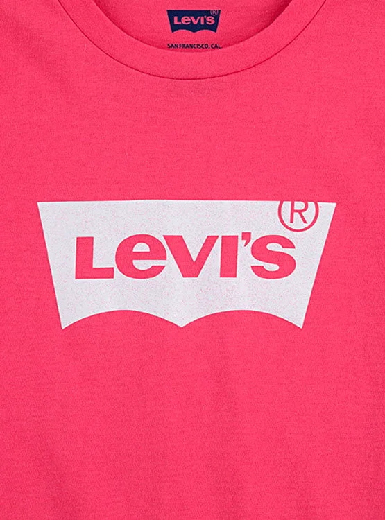POLO MANGA CORTA ALGODÓN NIÑA LEVI'S ROSADO LOGO BATWING 414234-A37 - 3