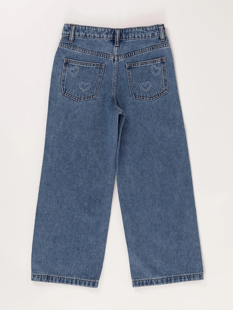 JEAN DENIM ALGODÓN BORDADO NIÑA HARVEST - 2