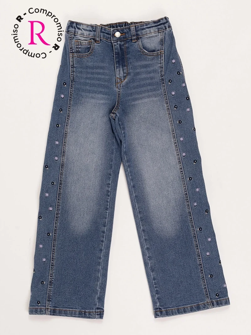 JEAN DENIM BORDADO NIÑA HARVEST - 1