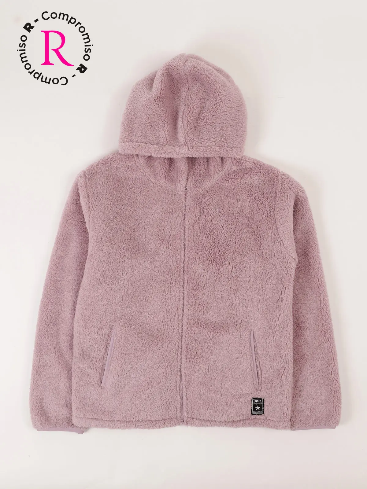 POLERA CON CAPUCHA CORAL FLEECE NIÑA INDEX - 1