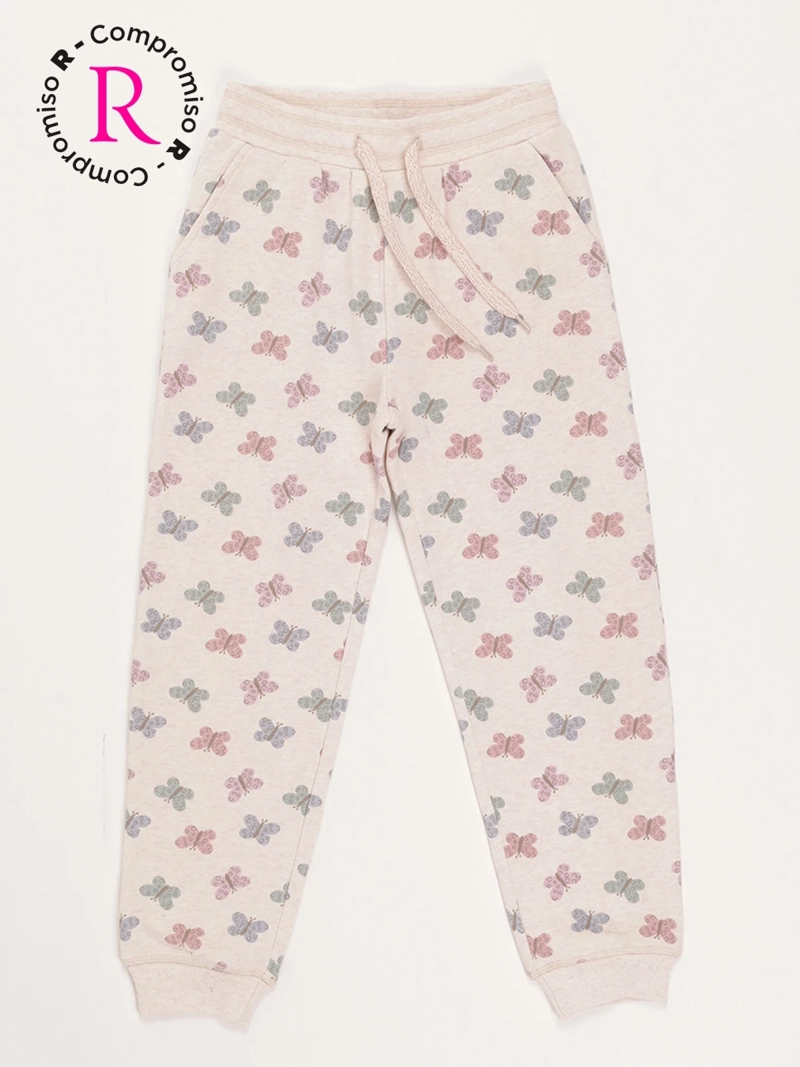 PANTALÓN DE BUZO FRANELA FULL PRINT NIÑA HARVEST - 1