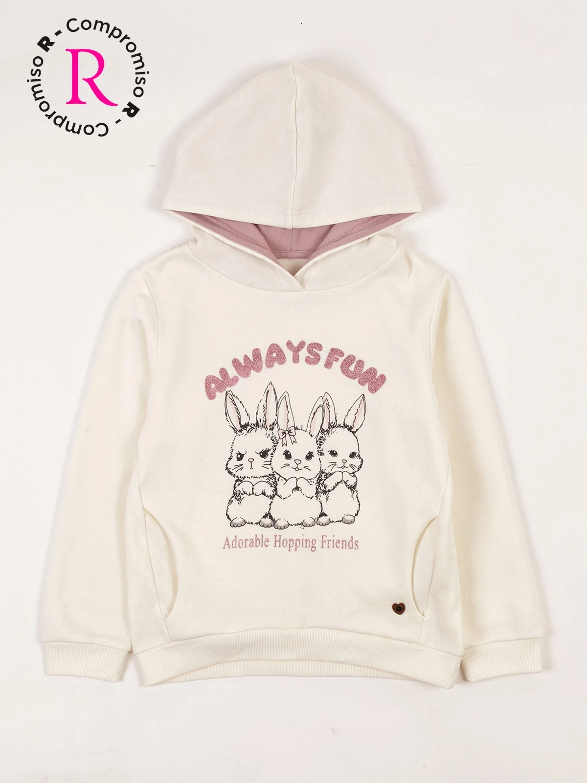 POLERA CON CAPUCHA FRANELA ESTAMPADO NIÑA HARVEST - 1