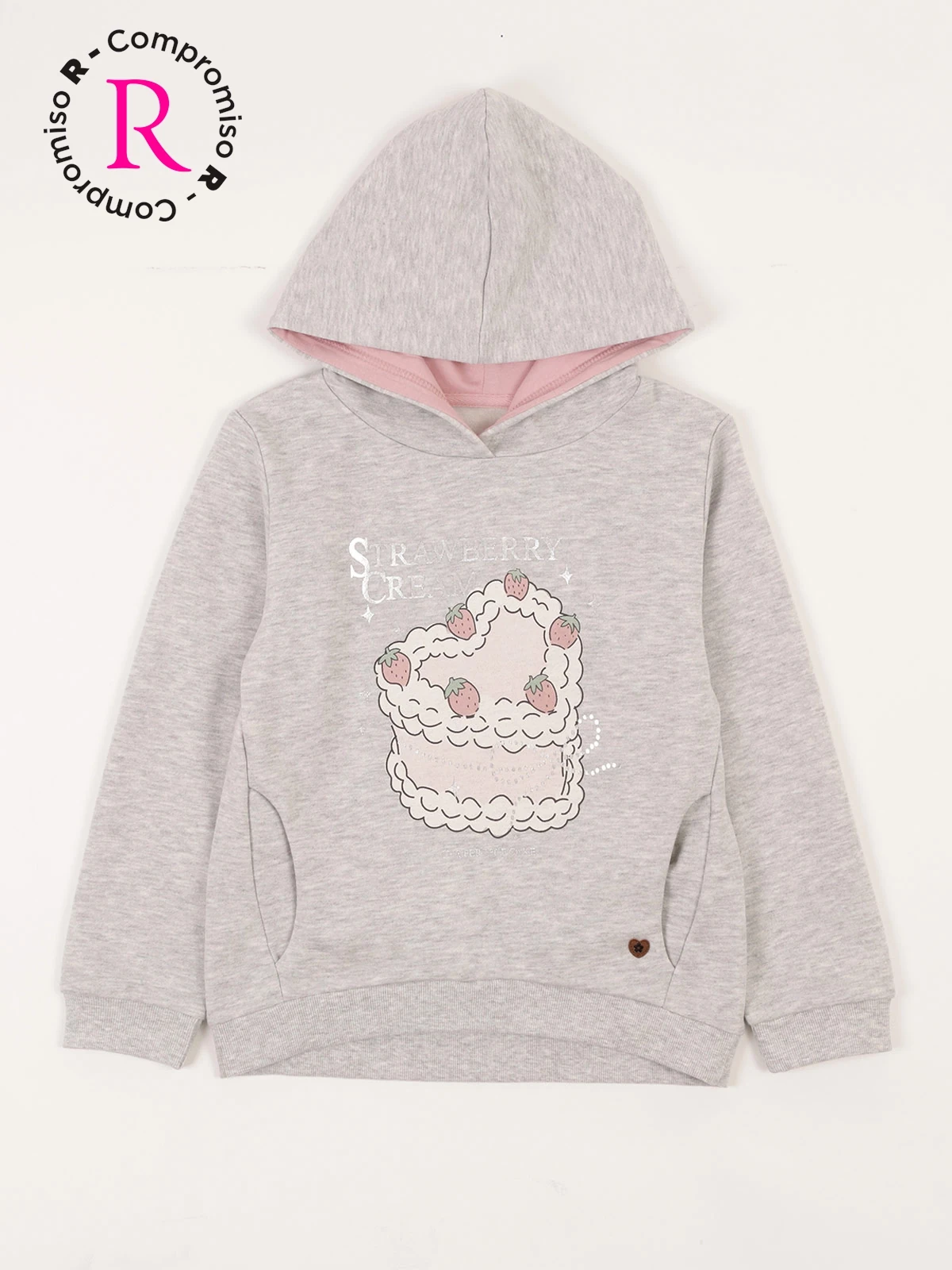 POLERA CON CAPUCHA FRANELA ESTAMPADO NIÑA HARVEST - 1
