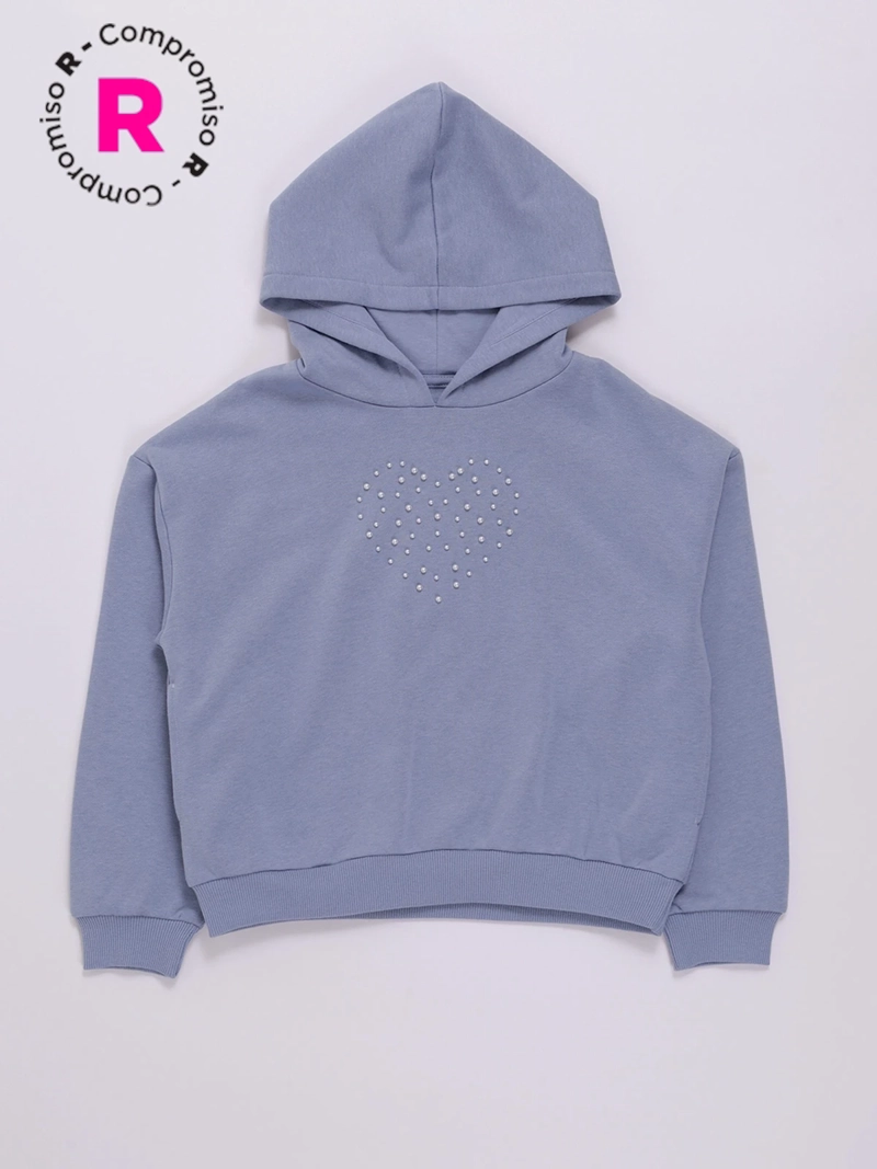 POLERA CAPUCHA FRANELA APLICACIÓN DE PERLAS NIÑA HARVEST - 1