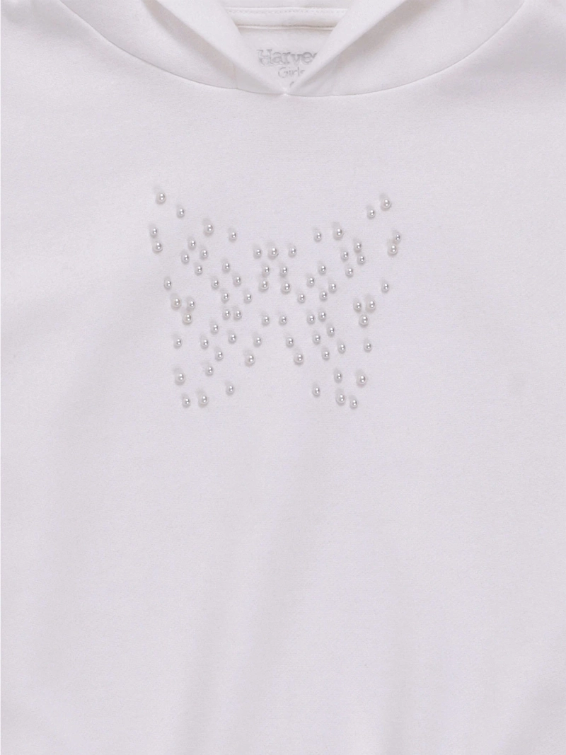 POLERA CAPUCHA FRANELA APLICACIÓN DE PERLAS NIÑA HARVEST - 3