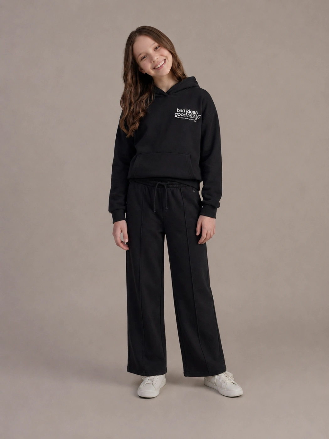 PANTALÓN DE BUZO LUCKY WIDE LEG FRANELA NIÑA INDEX - 1
