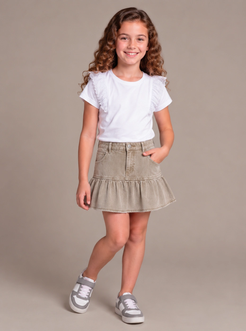 FALDA COTELE CORDUROY NIÑA HARVEST - 1