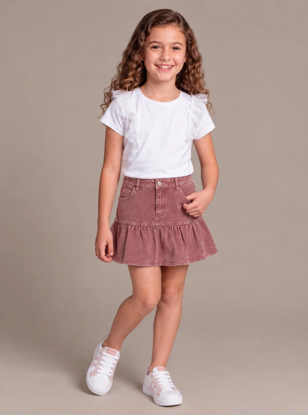 FALDA COTELE CORDUROY NIÑA HARVEST - 1