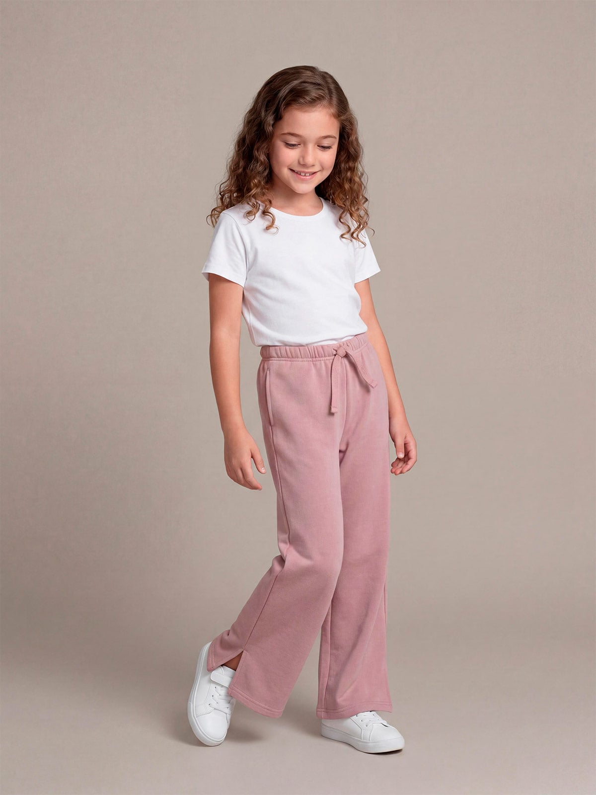 PANTALÓN DE BUZO COMBO WIDE FRANELA NIÑA HARVEST - 1