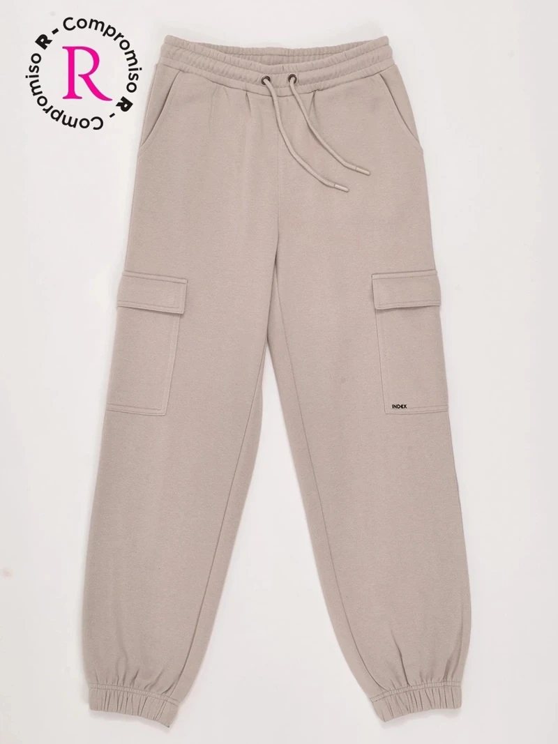 PANTALÓN BUZO NIÑA INDEX CARGO FRANELA - 3