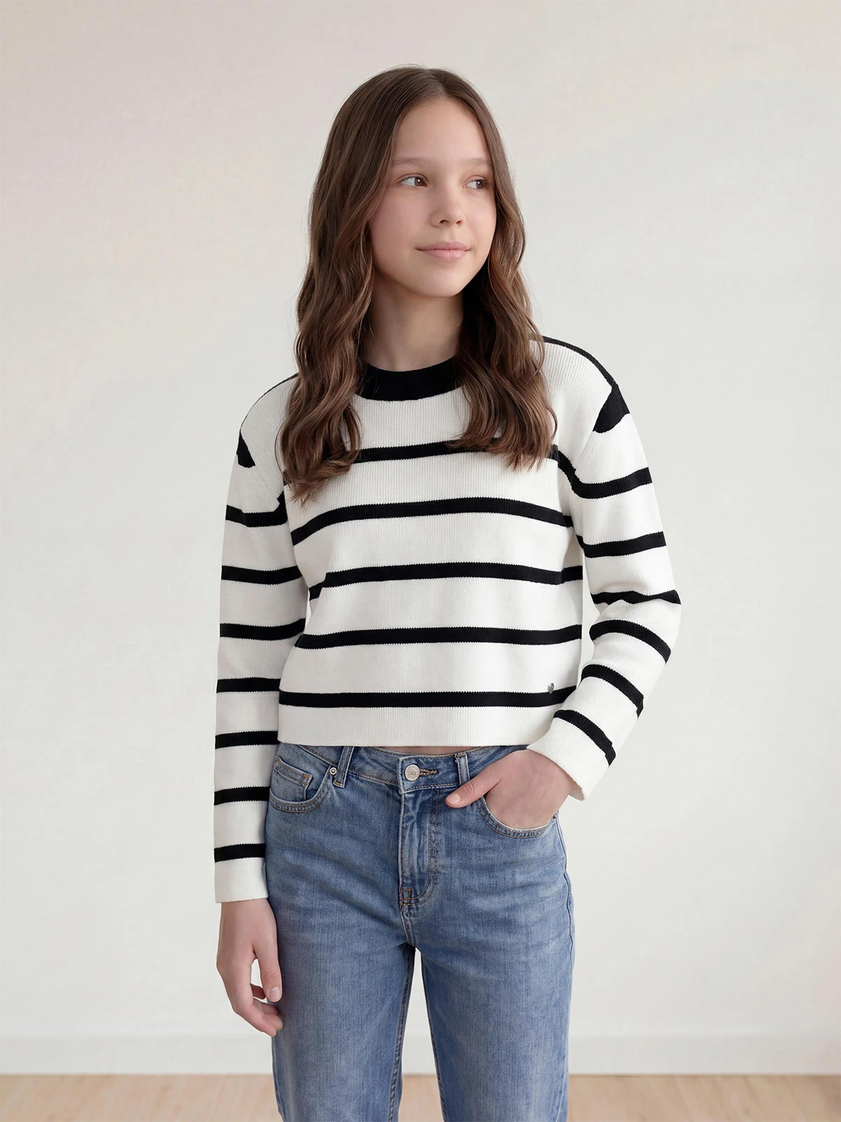 CHOMPA TEJIDA CONTRAST SWEATER NIÑA INDEX - 1