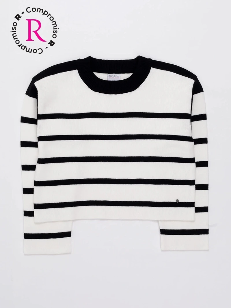 CHOMPA TEJIDA CONTRAST SWEATER NIÑA INDEX - 3