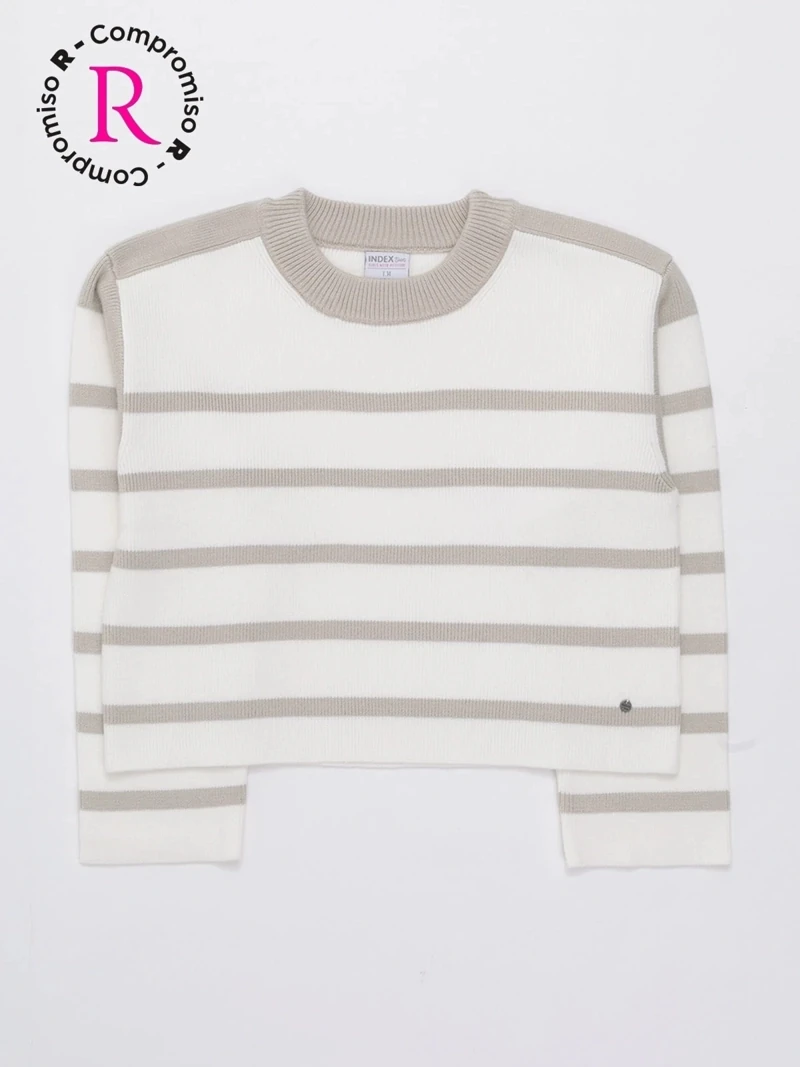 CHOMPA TEJIDA CONTRAST SWEATER NIÑA INDEX - 3